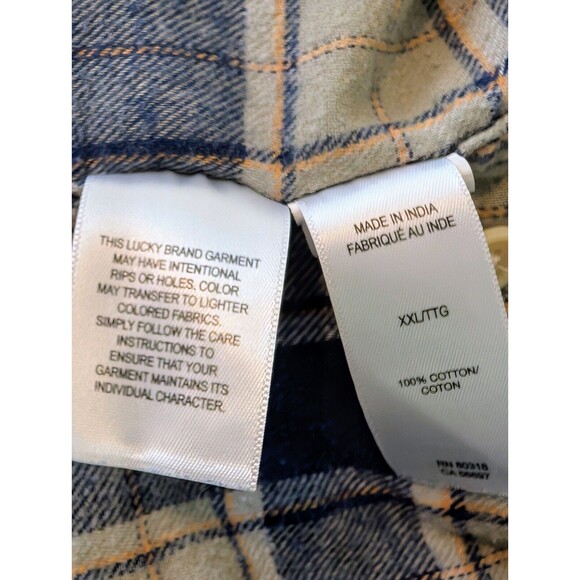Lucky Brand Men's Plaid Flannel Shirt Size XXL Classic Fit Button Up - Picture 7 of 8